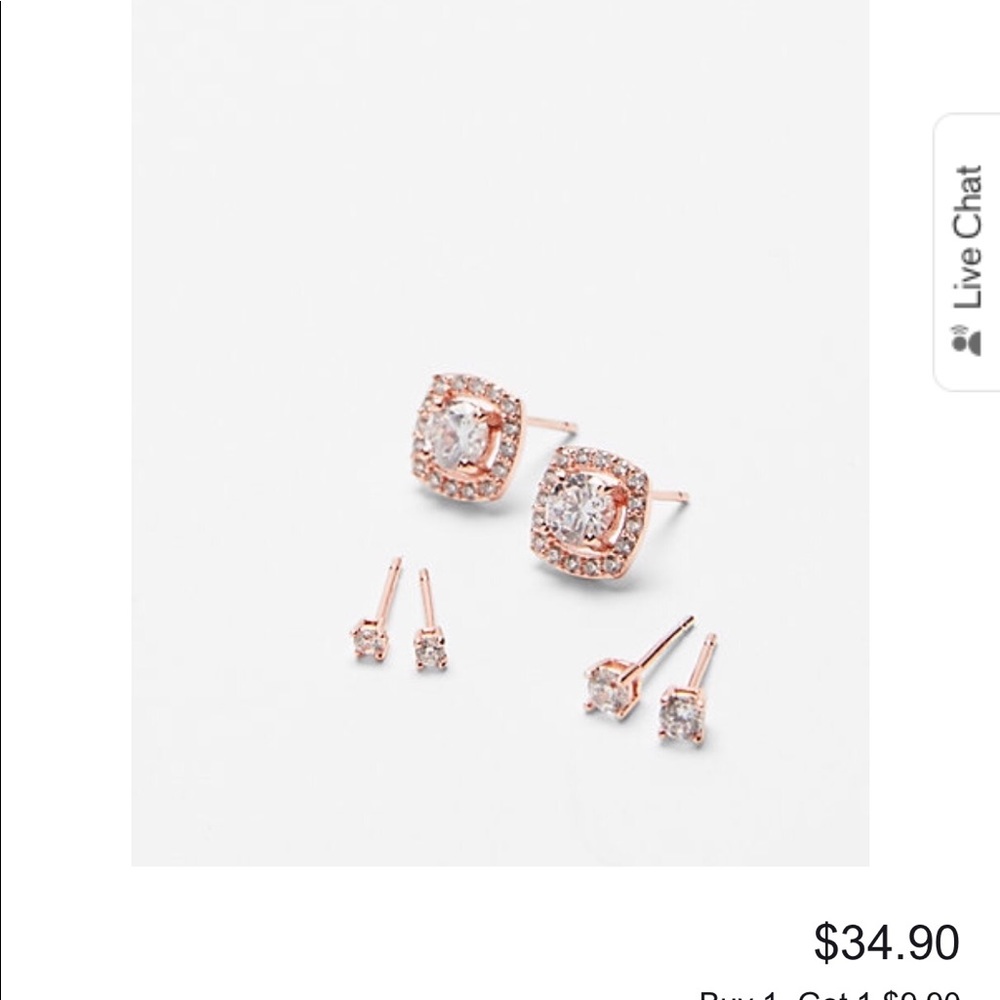 SOLD 🌸Set Of Three Post Back Halo Stud Earrings